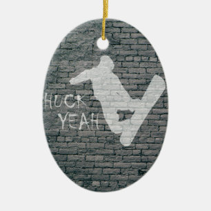 Huck Ja (Snowboarding) Julgransprydnad Keramik