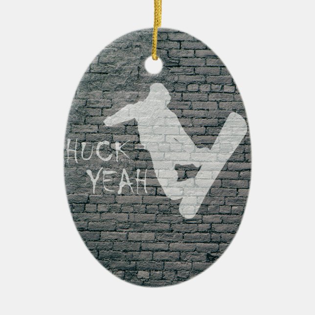 Huck Ja (Snowboarding) Julgransprydnad Keramik (Framsidan)
