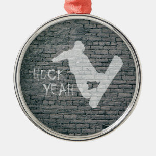 Huck Ja (Snowboarding) Julgransprydnad Metall