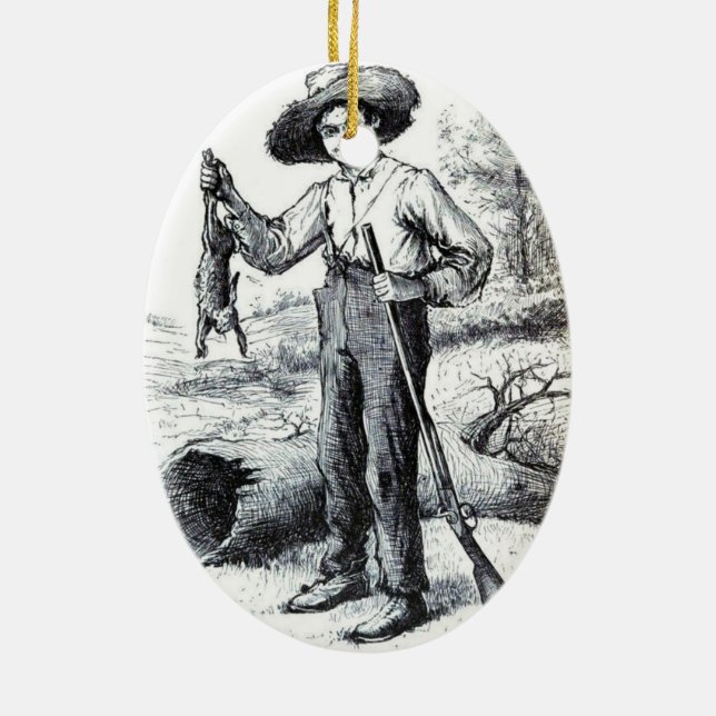 Huckleberry Finn Julgransprydnad Keramik (Baksidan)