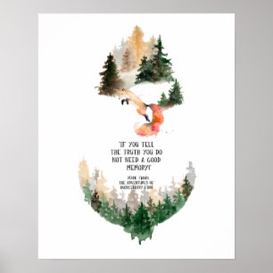 Huckleberry Finn Quote Literary Art-utskrift Poster