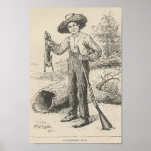 Huckleberryfinländareillustration Poster
