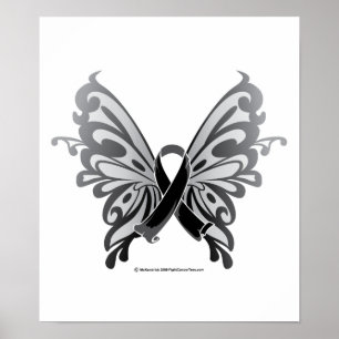 Hud Cancer Butterfly Ribbon Poster