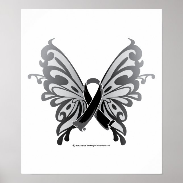 Hud Cancer Butterfly Ribbon Poster (Framsidan)