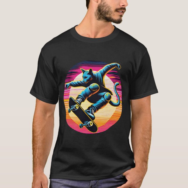 Hud neon Cat T Shirt (Framsida)