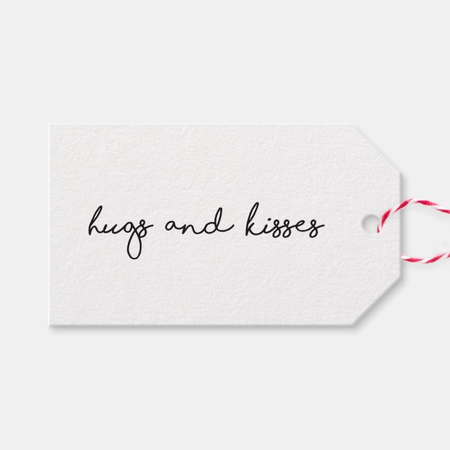 Hud och kyssar. Valentines day. Svartvit Presentetikett (Framsidan (Horizontal))