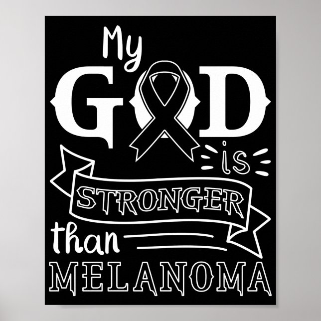 Hudcancer min Gud är starkare än Melanoma Poster (Framsidan)
