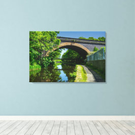 Huddersfield Broad Canal och Whitacre Mill Viaduct Canvastryck
