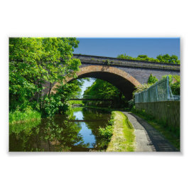 Huddersfield Broad Canal och Whitacre Mill Viaduct Fototryck