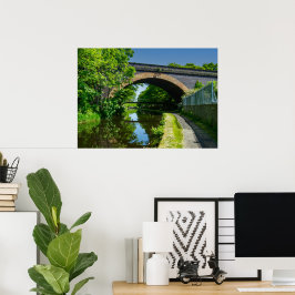 Huddersfield Broad Canal och Whitacre Mill Viaduct Poster