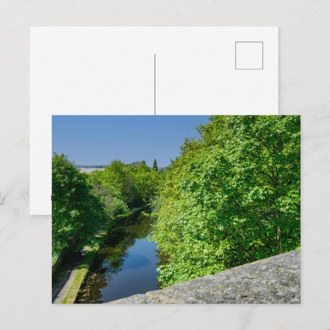 Huddersfield Broad Canal, Whitacre Mill Viadukt Vykort (Fram/baksida)