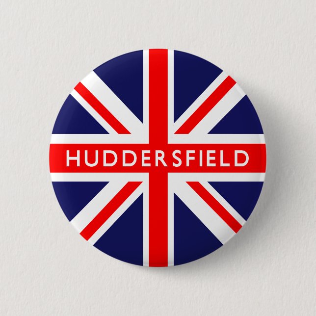 Huddersfield UK Flagga Knapp (Framsida)