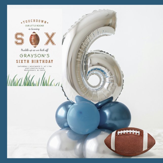 Huddle Up Football 6e Födelsedagsfest Inbjudningar (Skapare uppladdad)