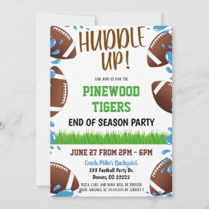 Huddle Up Football Team Bassäng Party Investigatio Inbjudningar