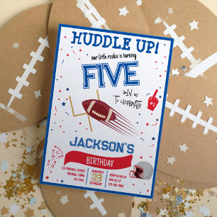 Huddle Up Little Rookie Cute Football Birday Inbjudningar