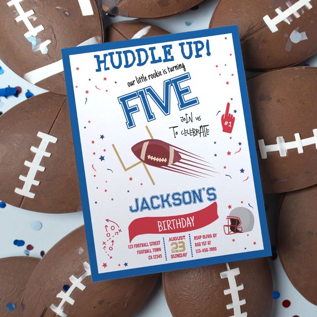 Huddle Up Rookie Football Budget Birthday Inbjudan (Skapare uppladdad)