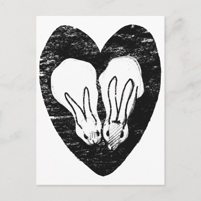 Huddling Rabbits Vykort (Framsida)