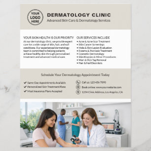 Hudläkare Skin Doctor Logo QR Beige Reklamblad