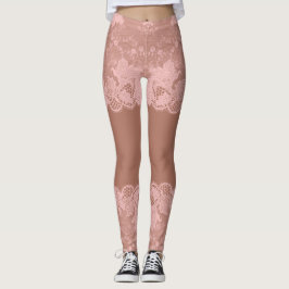 Hudskinn Färg Sheer Snöre Panty Effect Leggings