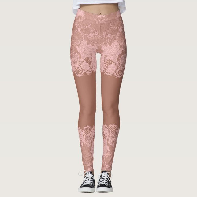Hudskinn Färg Sheer Snöre Panty Effect Leggings (Framsida)