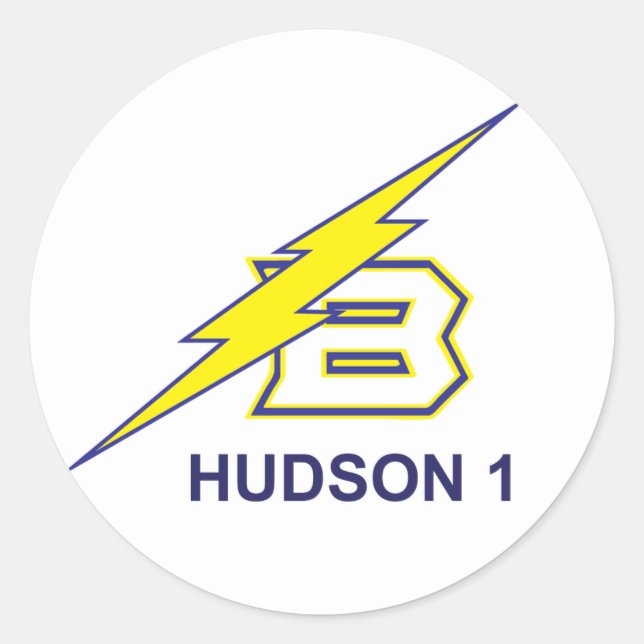 HUDSON 1 RUNT KLISTERMÄRKE (Framsida)