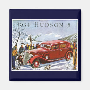 Hudson 8 vintageannonsering 1934 magnet