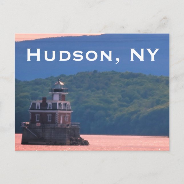 Hudson Atenfyr - Hudson City Light, NY Vykort (Framsida)