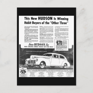 Hudson Automobile Post Cards från 1940 Vykort