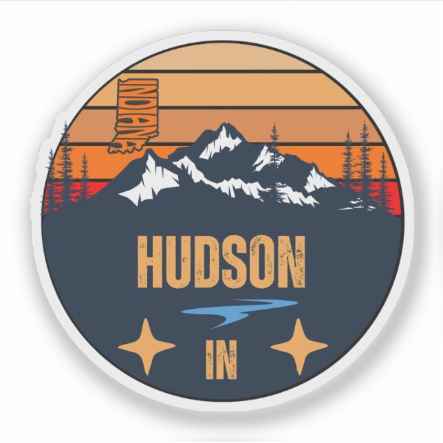 Hudson, Indien Klistermärken (Framsida)
