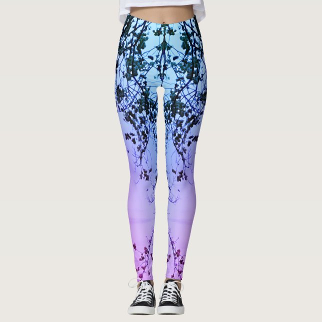 Hudson Leggings Rosa Blå Lila Urblekning (Framsida)