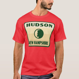 Hudson New Hampshire Retro Badge Tan T Shirt