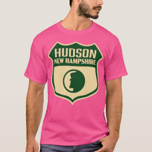 Hudson New Hampshire Retro Shield Grönt T Shirt