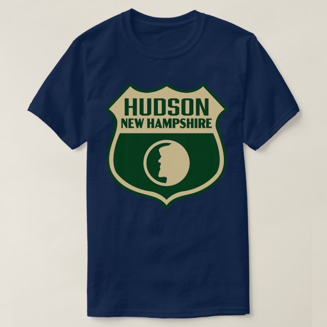 Hudson New Hampshire Retro Shield Tan T Shirt (Design framsida)