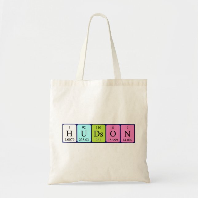 Hudson periodisk bord namn tote bag tygkasse (Framsidan)