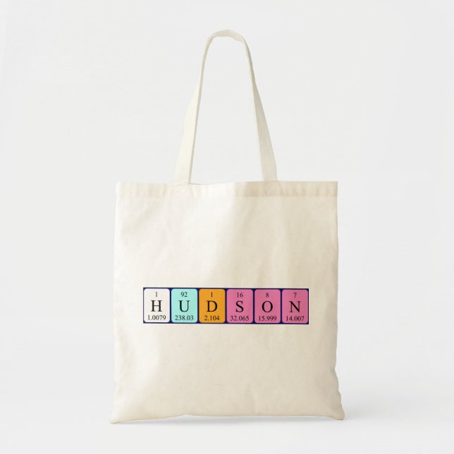 Hudson periodisk bord namn tote bag tygkasse (Framsidan)