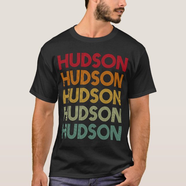 Hudson Retro Namn Humor Nickname T Shirt (Framsida)