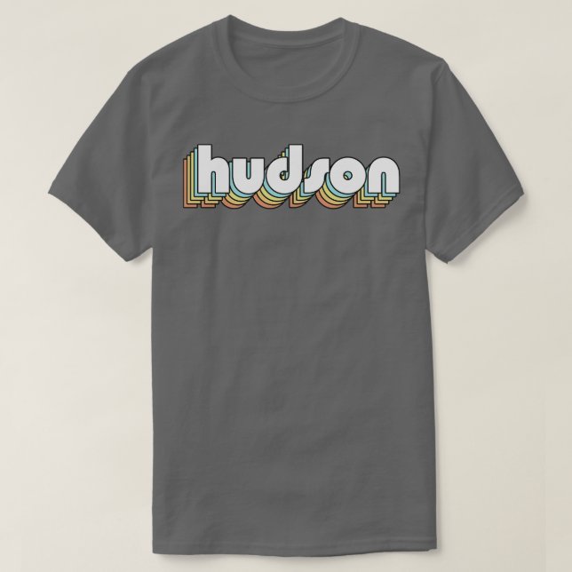 Hudson Retro Regbow Typography Faded Stil T Shirt (Design framsida)