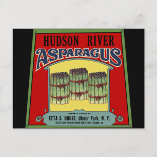 Hudson River Asparagus Label Vykort