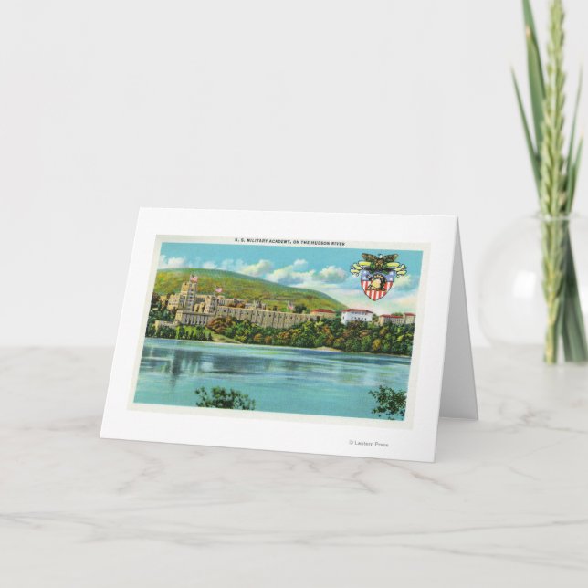Hudson River beskådar av US-militärakademi Kort (Framsida)