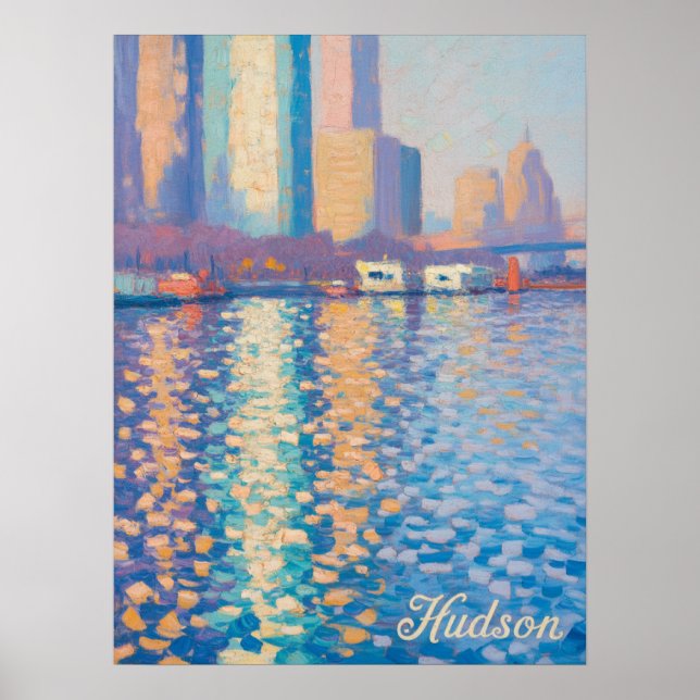 Hudson River Impasto Impression Poster (Framsidan)