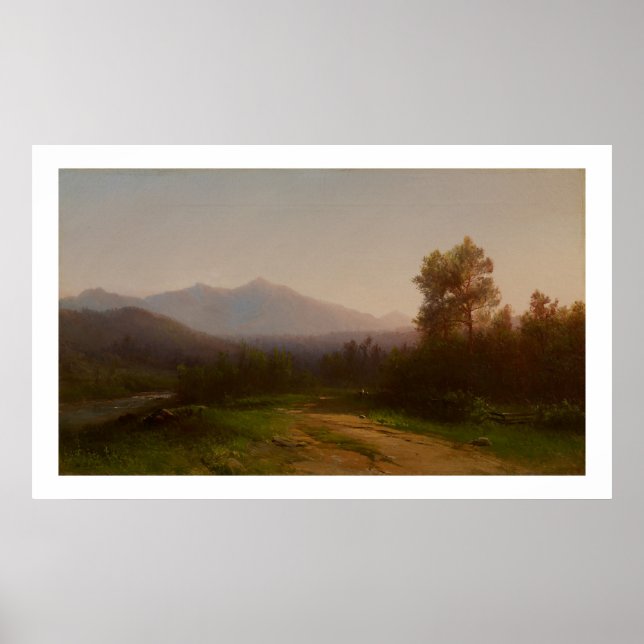 Hudson River Ligcape, c.1860-5 (olja på arbetsyta) Poster (Framsidan)