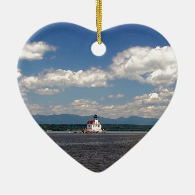 Hudson River Lighthouse Julgransprydnad Keramik (Framsidan)