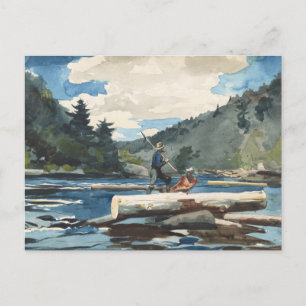 Hudson River, Logging Winslow Homer Vykort