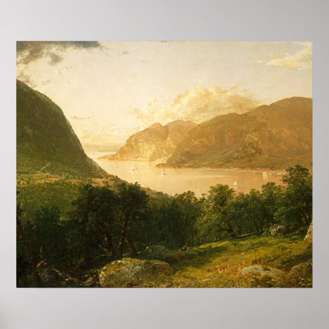Hudson River-scen av John Frederick Kensett Poster (Framsidan)