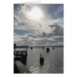 Hudson River Sol New York City Riverside Park NYC Hälsningskort