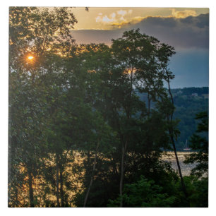 Hudson River Summer Evening Kakelplatta