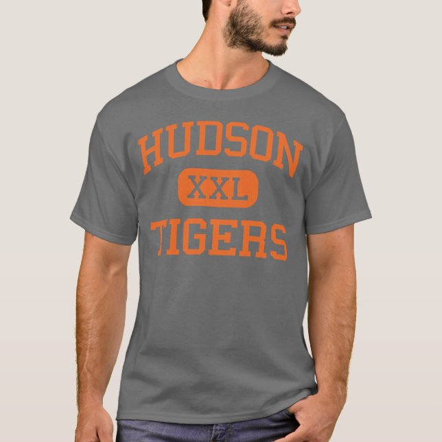 Hudson - tigrar - område - Hudson Michigan T-shirt (Framsida)