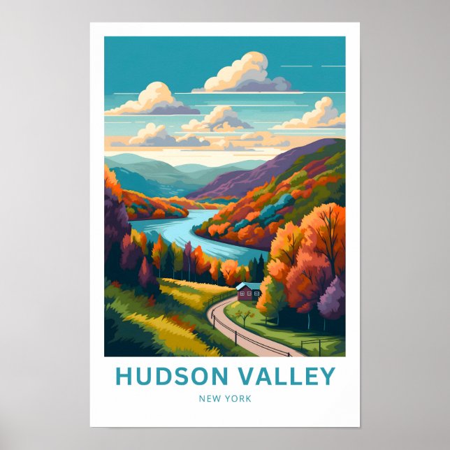 Hudson Valley New York Travel Print Poster (Framsidan)