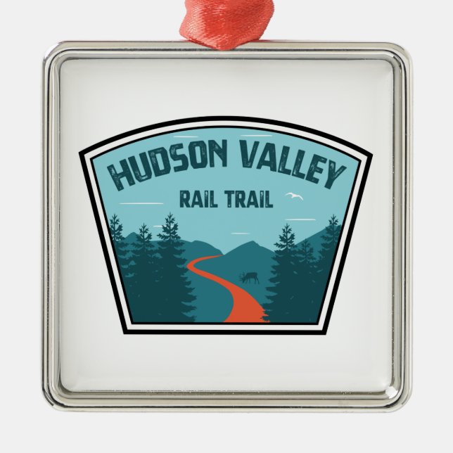 Hudson Valley Rail Trail New York Julgransprydnad Metall (Framsidan)