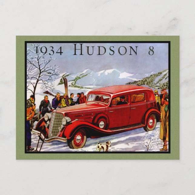 Hudson Vintage bil Vykort (Framsida)